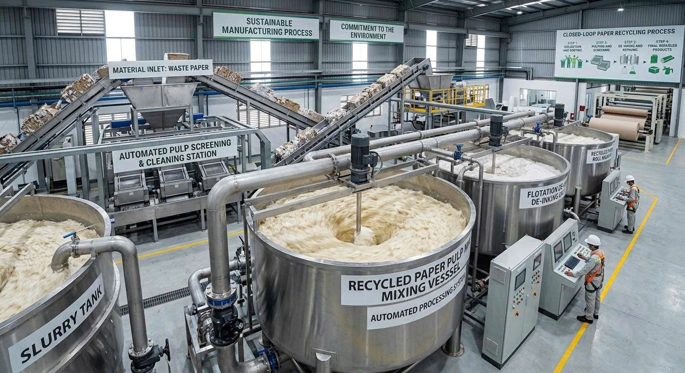 Transforming Destroyed Paper into Recycled Pulp
